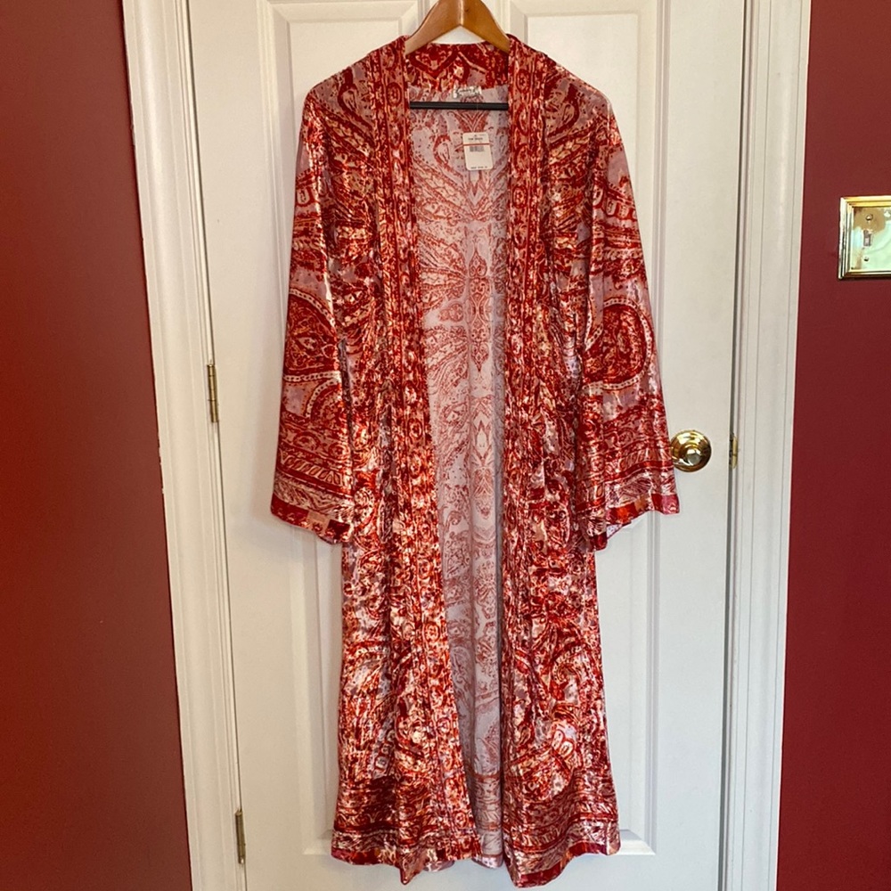 NWT Intimately by Free People Velvet Kimono in Palace Pink Combo Color (size XS)